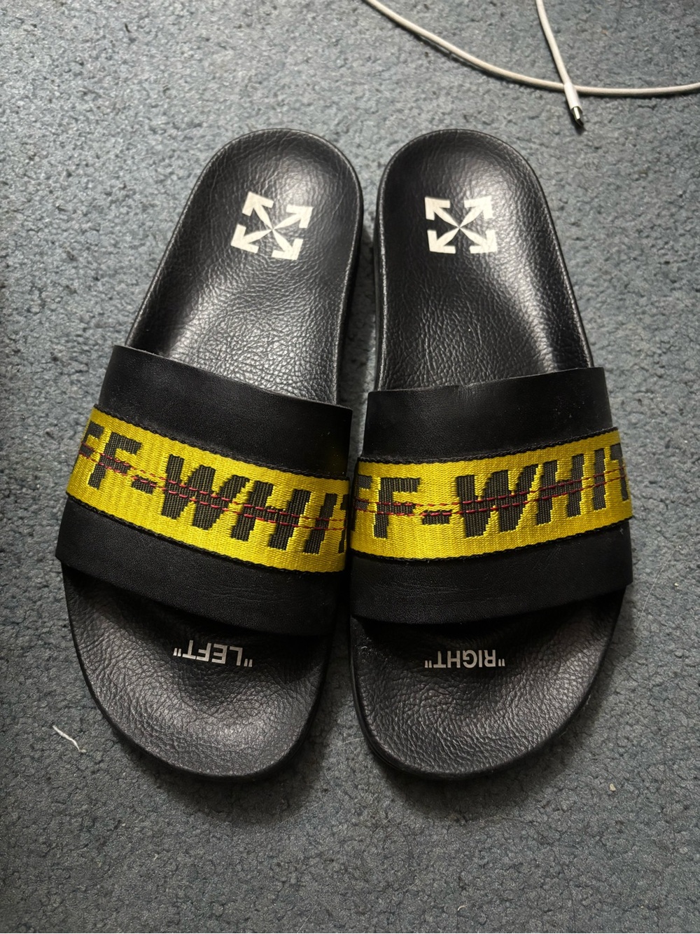 Off-White Industrial Belt Slides Size